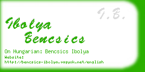 ibolya bencsics business card